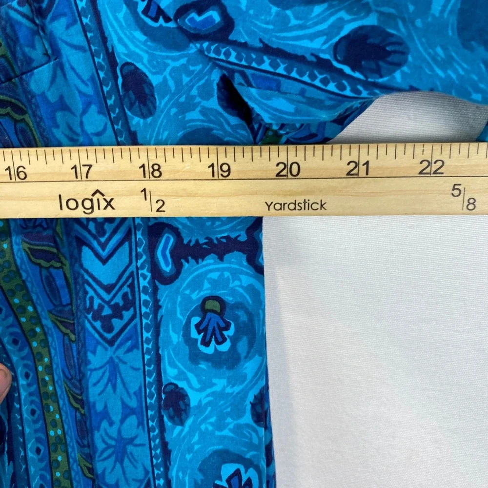 VTG Rare Steegan Handprinted Batik Cotto Men 40 Blue Geometric Sport Coat Ornate
